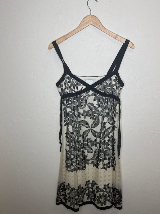 Anna Sui Dresses & Skirts - Anna Sui Black and Cream Floral Embroidered Slip Dress